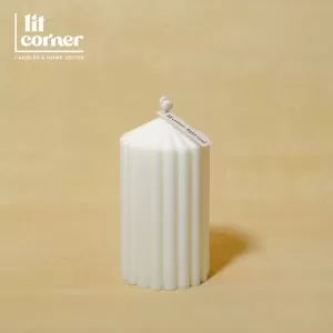 Nến Pillar Khối Trụ Sọc Tròn - Size M